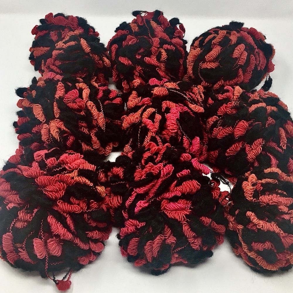 Gedifra Marachella 9 Balls Mottled Black-Red Acrylic Wool Mohair Polyamide Yarn
